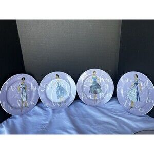 Rosanna Fashion 8" retro plate set La Mode French couture Dessert Italy model